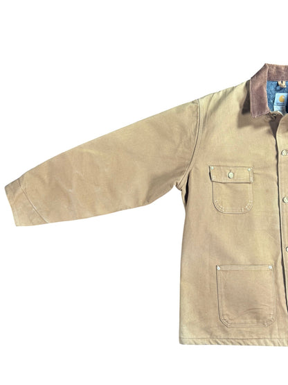 VTG Carhartt C01 BRN Men's 50 Tall Chore Jacket Barn Coat Faded Workwear Mens XL