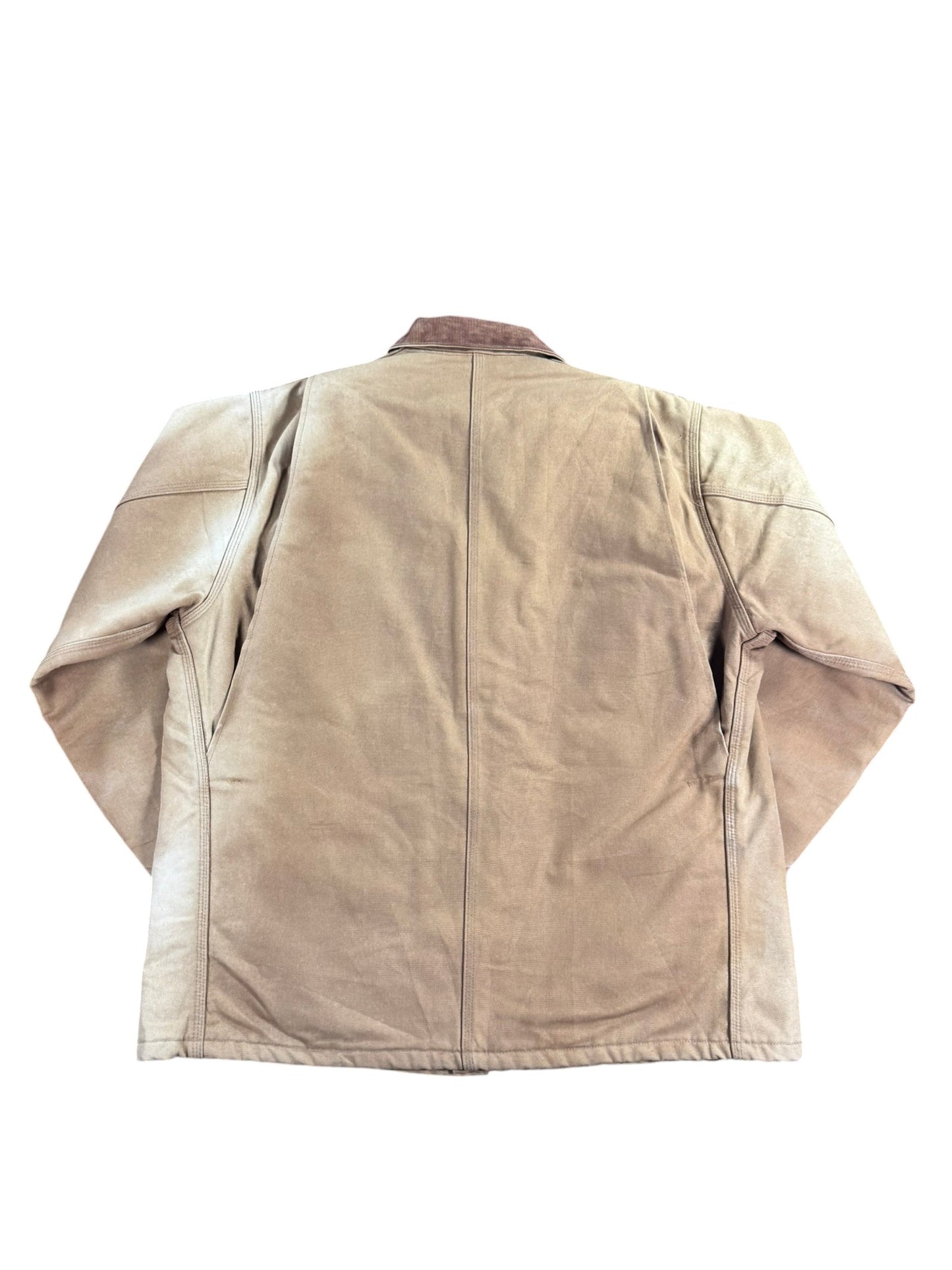VTG Carhartt C01 BRN Men's 50 Tall Chore Jacket Barn Coat Faded Workwear Mens XL
