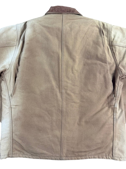 VTG Carhartt C01 BRN Men's 50 Tall Chore Jacket Barn Coat Faded Workwear Mens XL