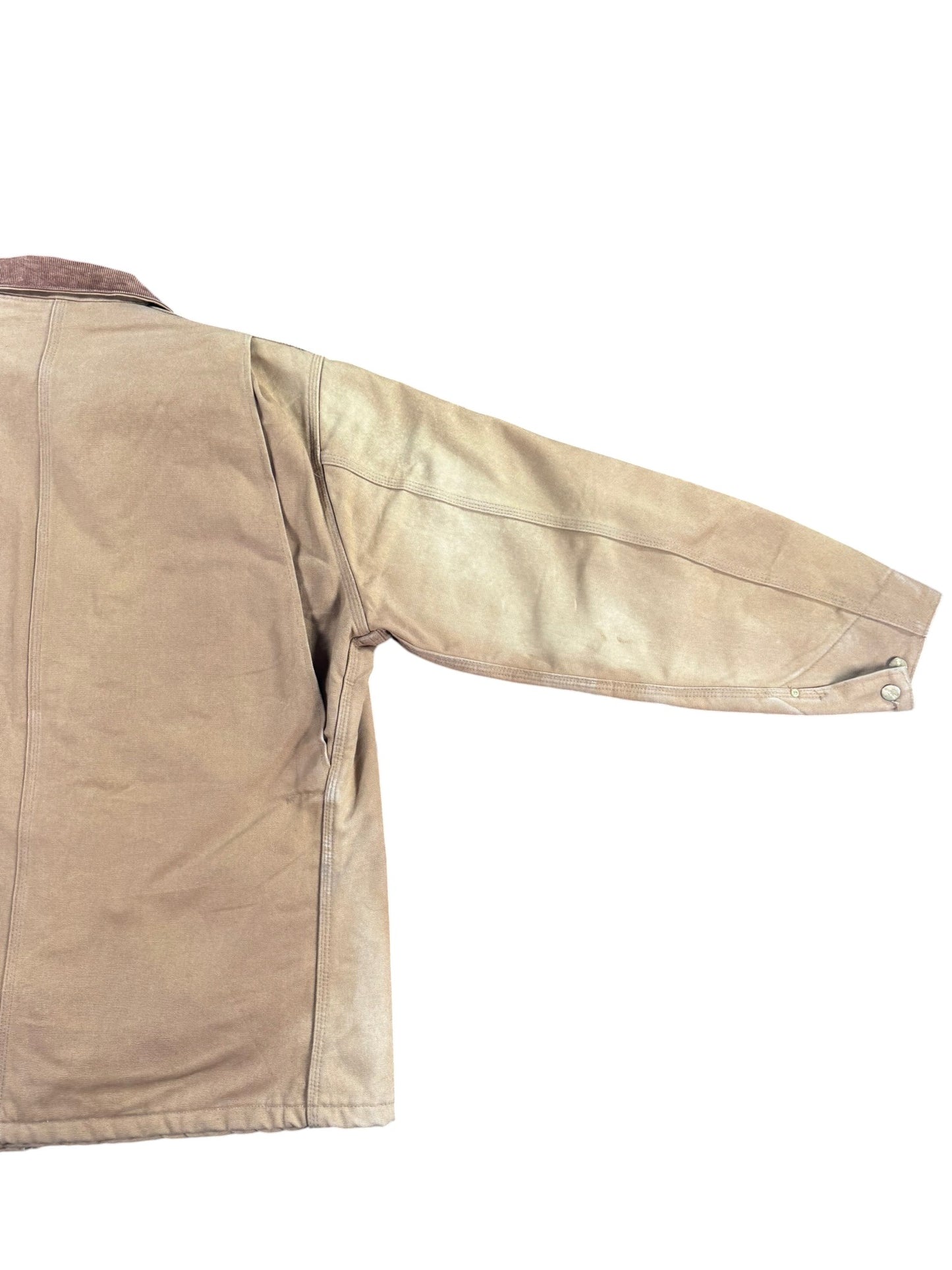VTG Carhartt C01 BRN Men's 50 Tall Chore Jacket Barn Coat Faded Workwear Mens XL