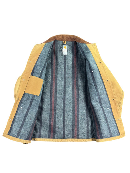VTG Carhartt C01 BRN Men's 50 Tall Chore Jacket Barn Coat Faded Workwear Mens XL