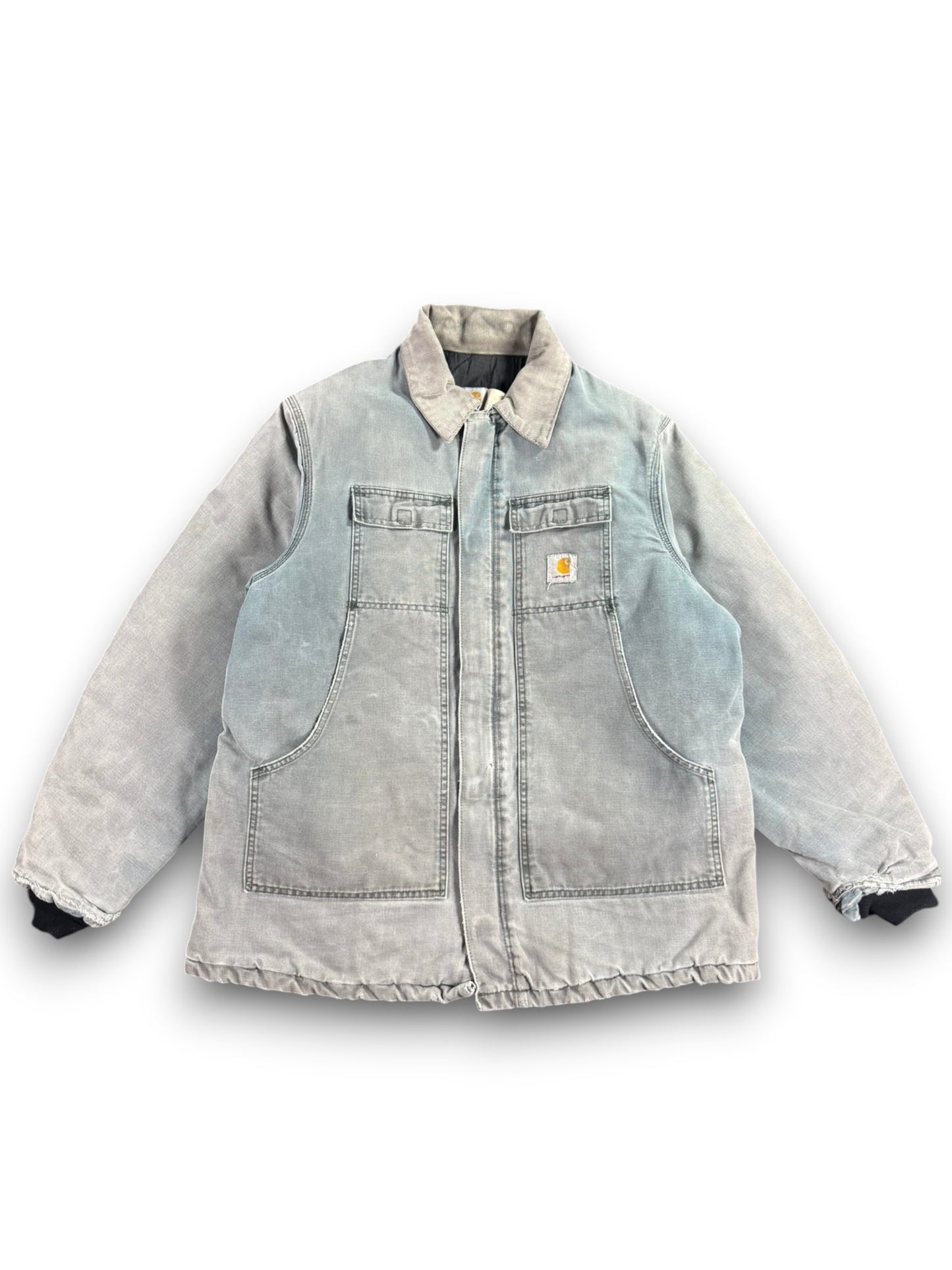 Rare VTG Carhartt Men's Quilted Lined Canvas Jacket C26 HTG W/ Hood USA Green XL