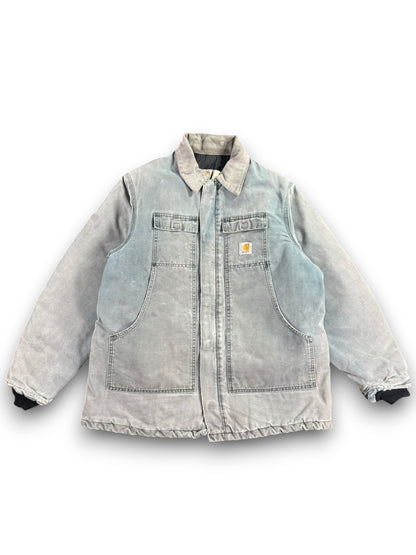 Rare VTG Carhartt Men's Quilted Lined Canvas Jacket C26 HTG W/ Hood USA Green XL