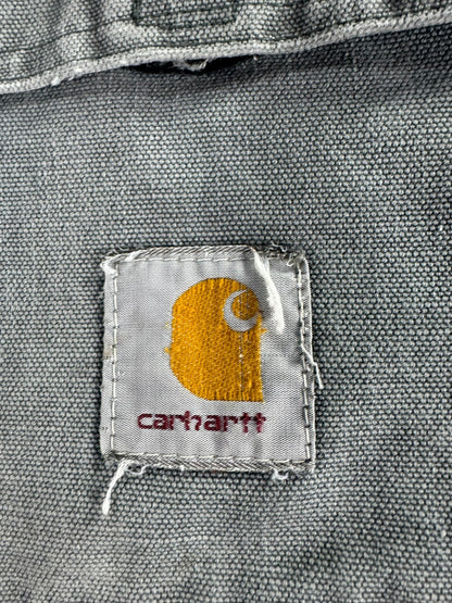 Rare VTG Carhartt Men's Quilted Lined Canvas Jacket C26 HTG W/ Hood USA Green XL