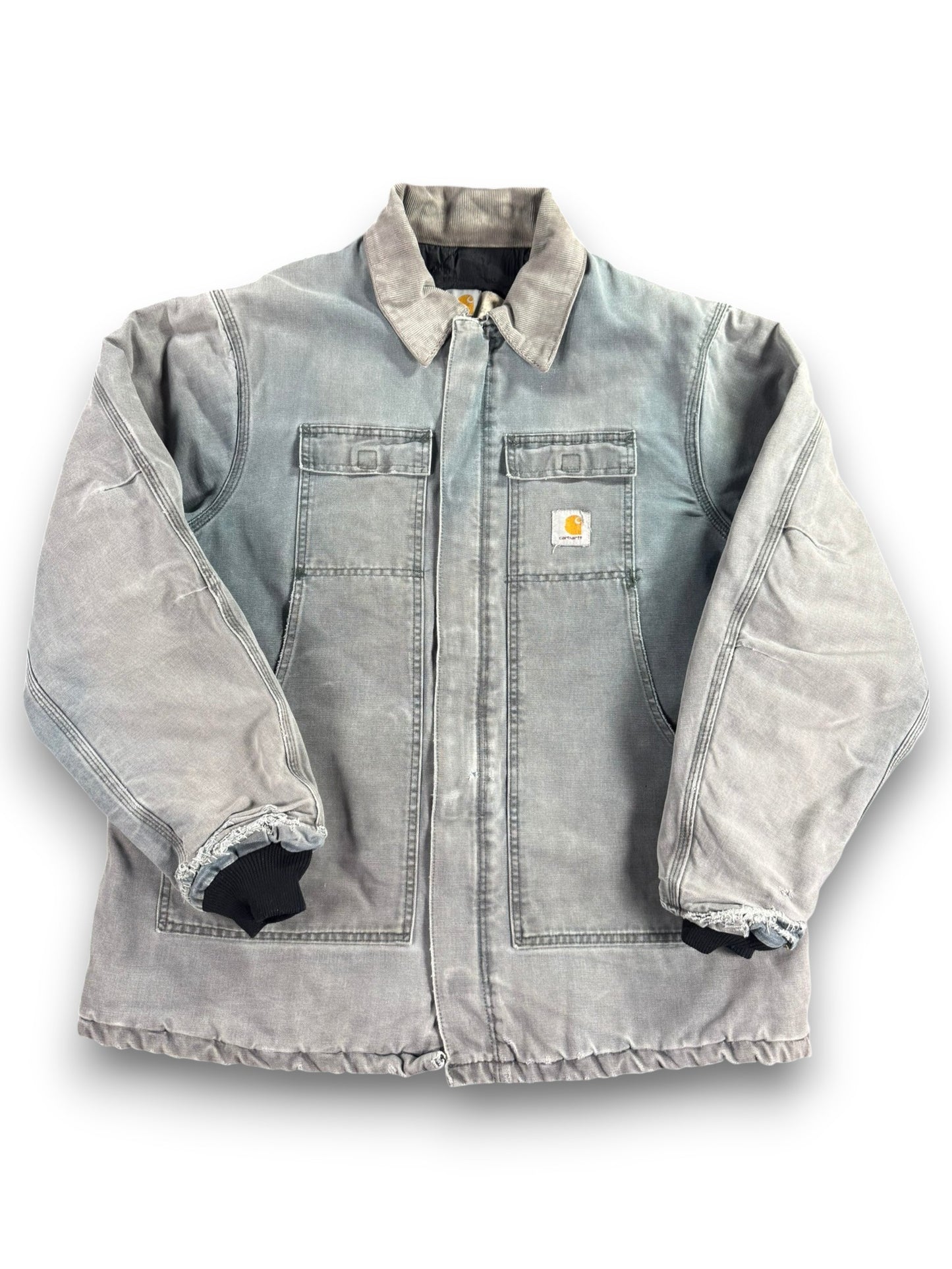 Rare VTG Carhartt Men's Quilted Lined Canvas Jacket C26 HTG W/ Hood USA Green XL