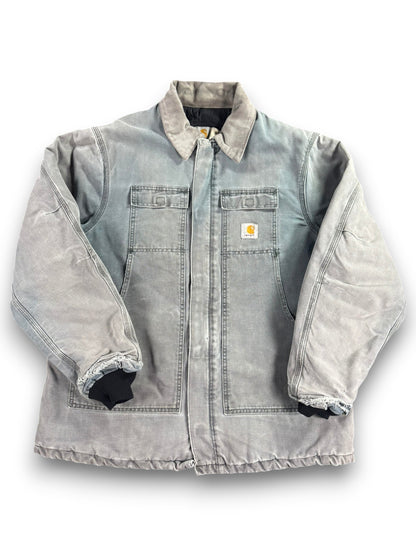 Rare VTG Carhartt Men's Quilted Lined Canvas Jacket C26 HTG W/ Hood USA Green XL