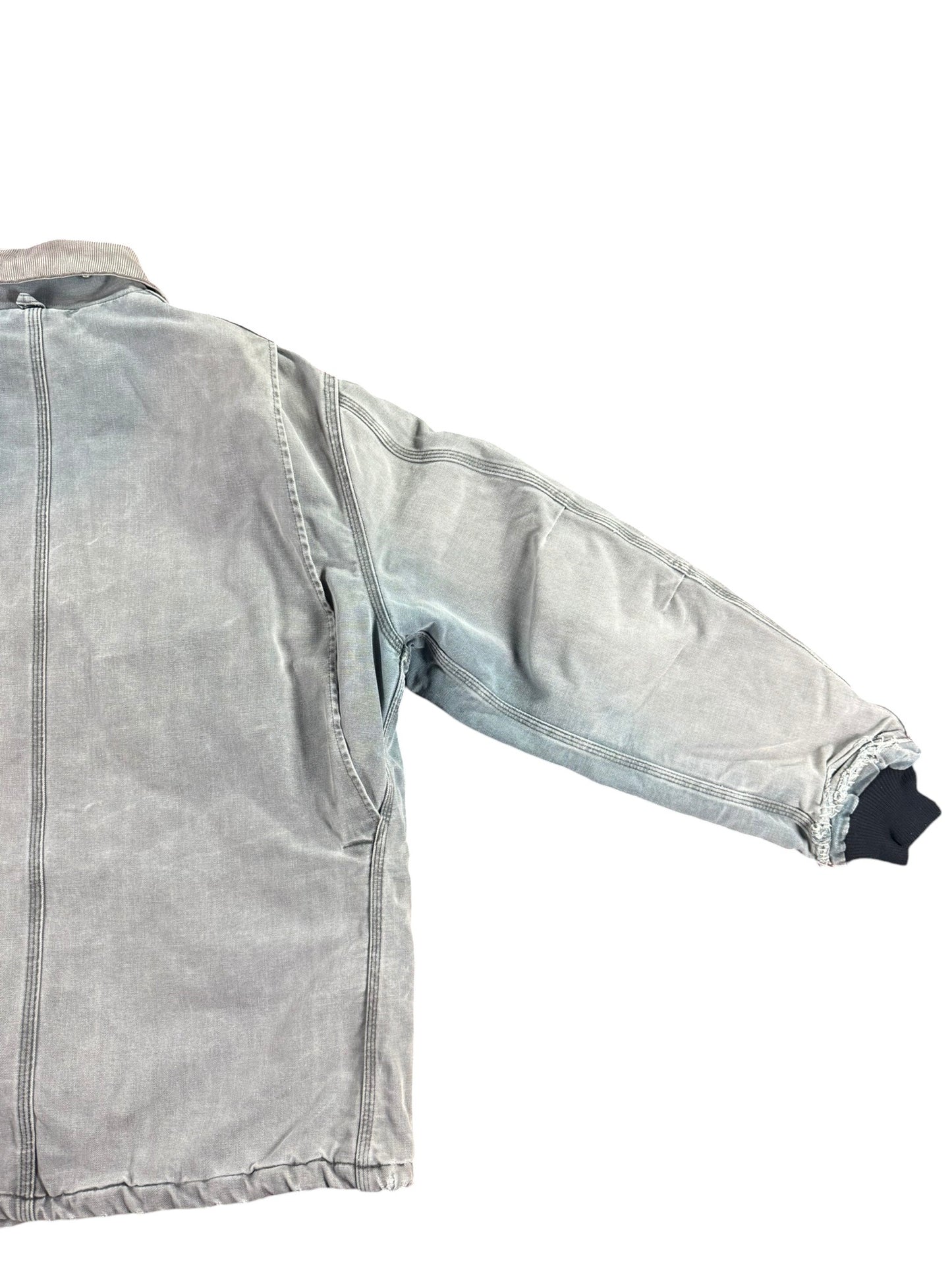 Rare VTG Carhartt Men's Quilted Lined Canvas Jacket C26 HTG W/ Hood USA Green XL