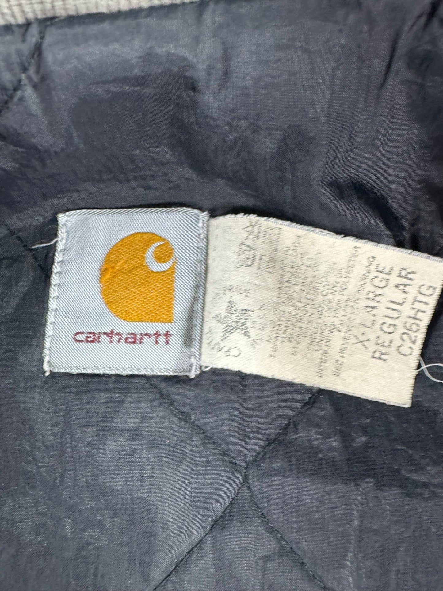Rare VTG Carhartt Men's Quilted Lined Canvas Jacket C26 HTG W/ Hood USA Green XL