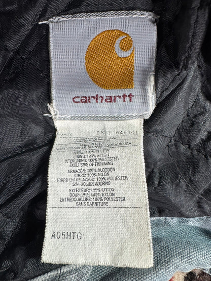 Rare VTG Carhartt Men's Quilted Lined Canvas Jacket C26 HTG W/ Hood USA Green XL