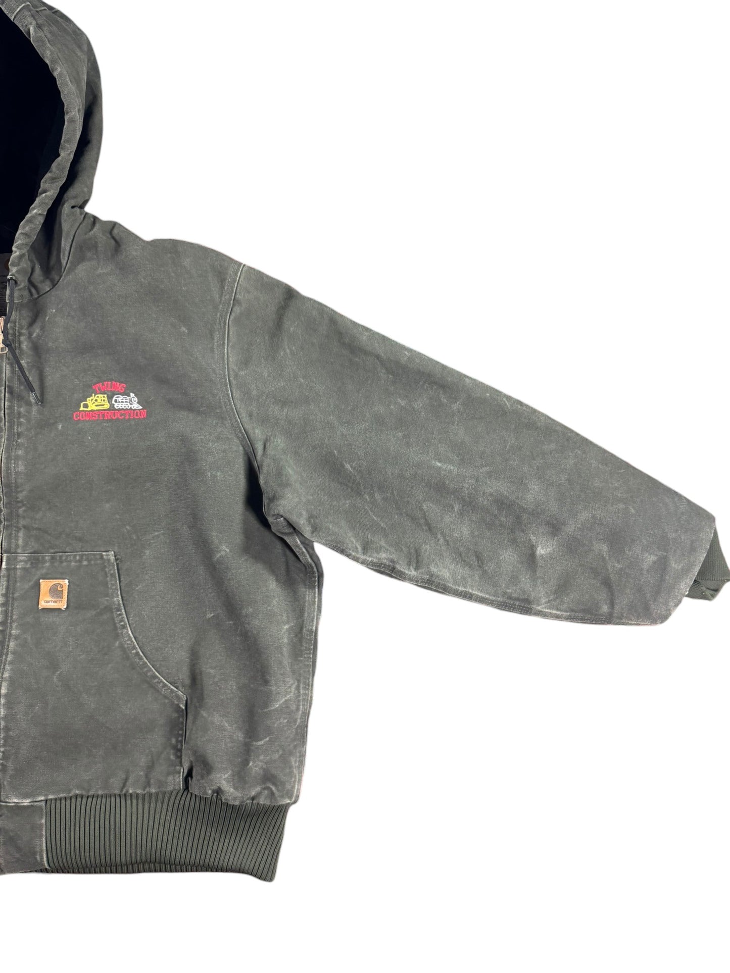 Vintage Carhartt J130 MOS Hooded Active Jacket Duck Canvas Moss Green Men's 2XL