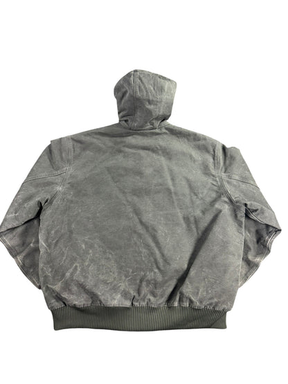 Vintage Carhartt J130 MOS Hooded Active Jacket Duck Canvas Moss Green Men's 2XL