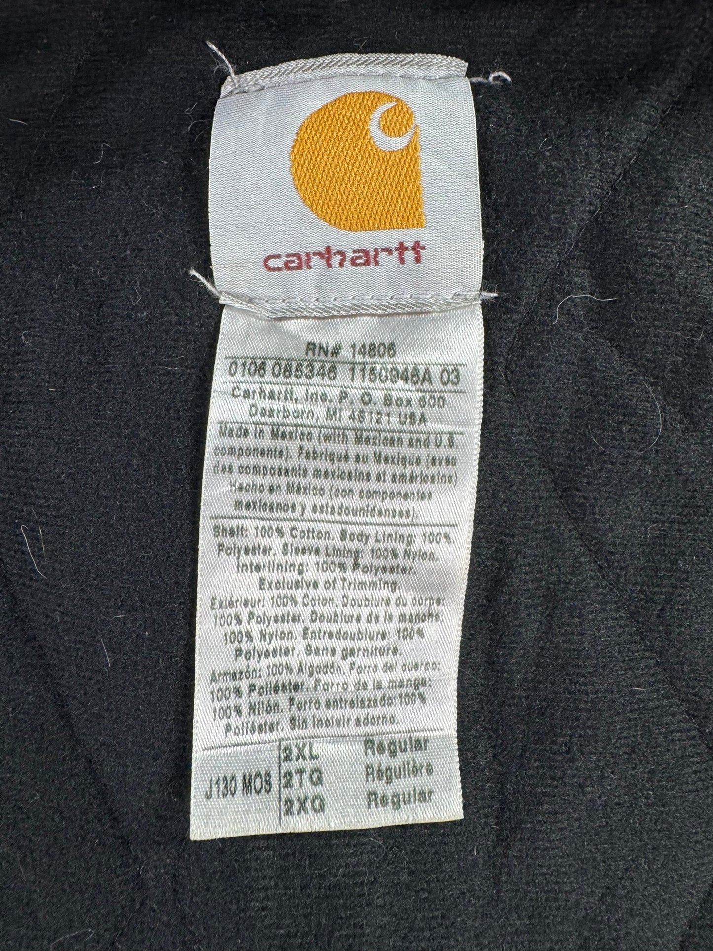 Vintage Carhartt J130 MOS Hooded Active Jacket Duck Canvas Moss Green Men's 2XL