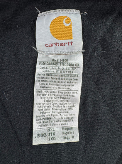 Vintage Carhartt J130 MOS Hooded Active Jacket Duck Canvas Moss Green Men's 2XL