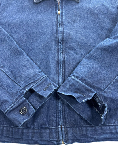 Vintage 80s Wrangler Big Ben Blanket Lined Denim Jacket USA Talon Zip Workwear Men's 46 XL