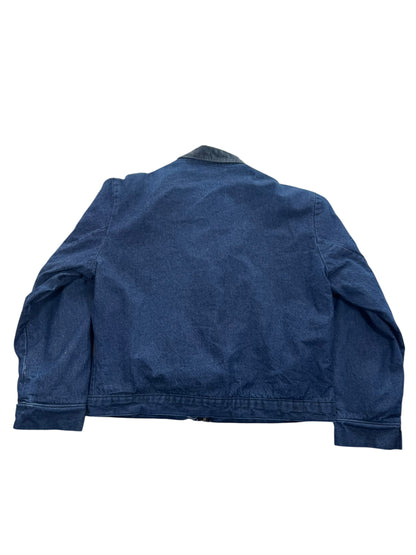 Vintage 80s Wrangler Big Ben Blanket Lined Denim Jacket USA Talon Zip Workwear Men's 46 XL