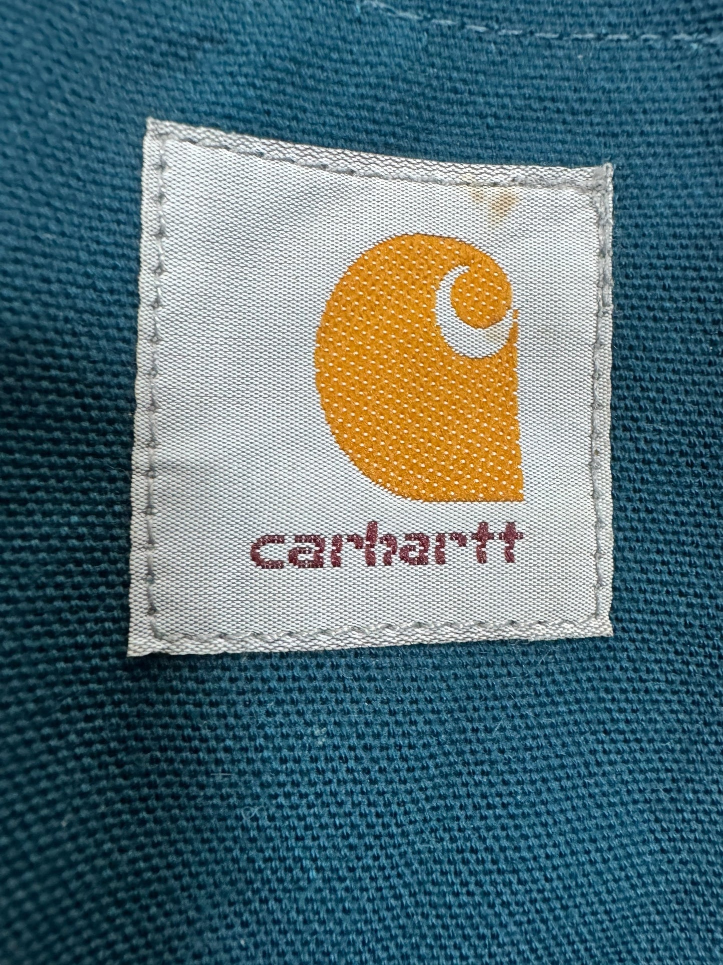 RARE Vintage Carhartt JR0055 Teal Aztec Hooded Active Jacket Made in USA Men's Sz. L