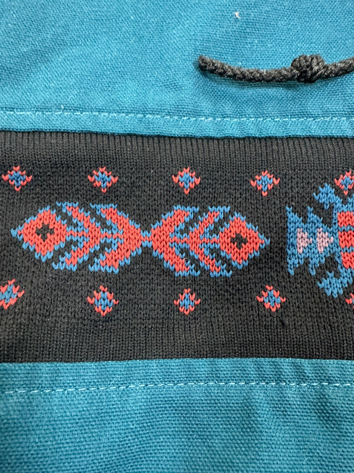 RARE Vintage Carhartt JR0055 Teal Aztec Hooded Active Jacket Made in USA Men's Sz. L