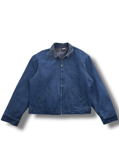 Vintage 80s Wrangler Big Ben Blanket Lined Denim Jacket USA Talon Zip Workwear Men's 46 XL