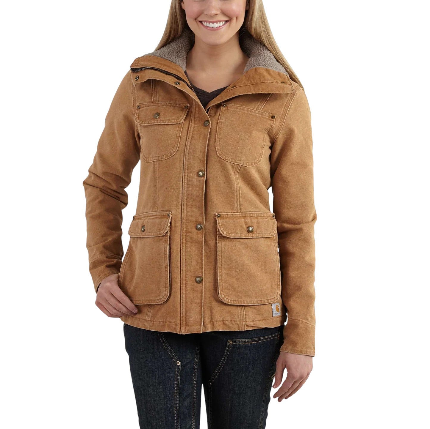 Carhartt Weathered Duck Wesley Coat Sherpa/Blanket Lined Jacket - Women's L